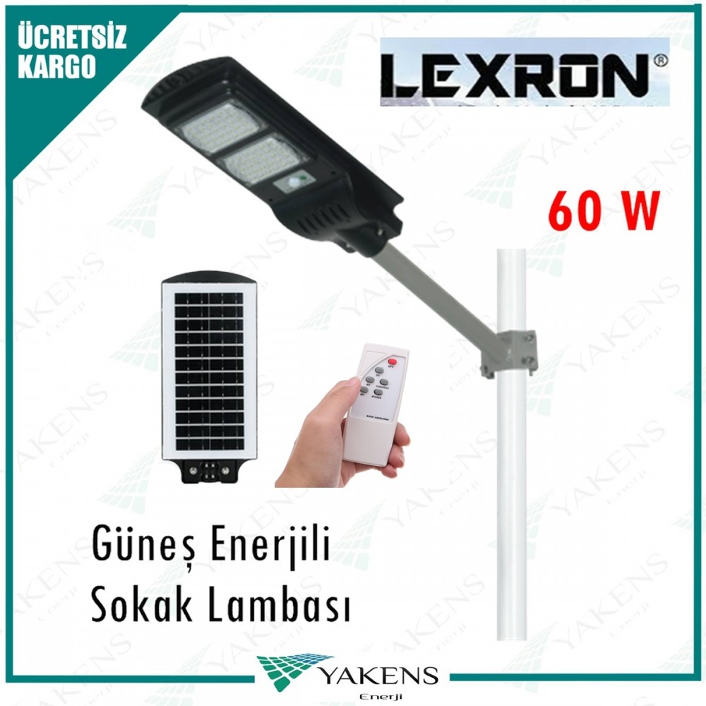 Lexron 90 Watt Güneş Enerjili Sokak Lambası   